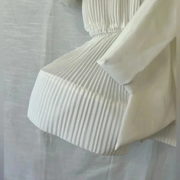 LUC-CE Womens Puff Half Sleeve Tunic Lace Up Bow Patchwork Ruffles Blouse - Picture 8 of 8